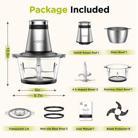 KOIOS lid and base ring secure bowls for stable operation.