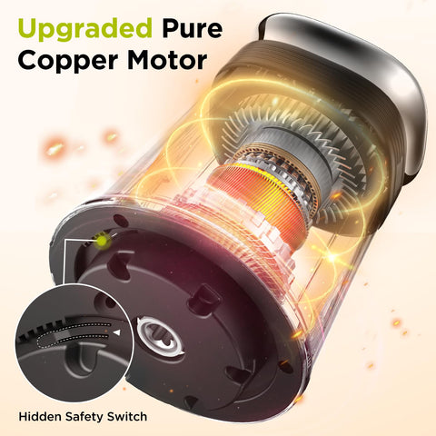 KOIOS overheat protection keeps the motor safe during heavy use.