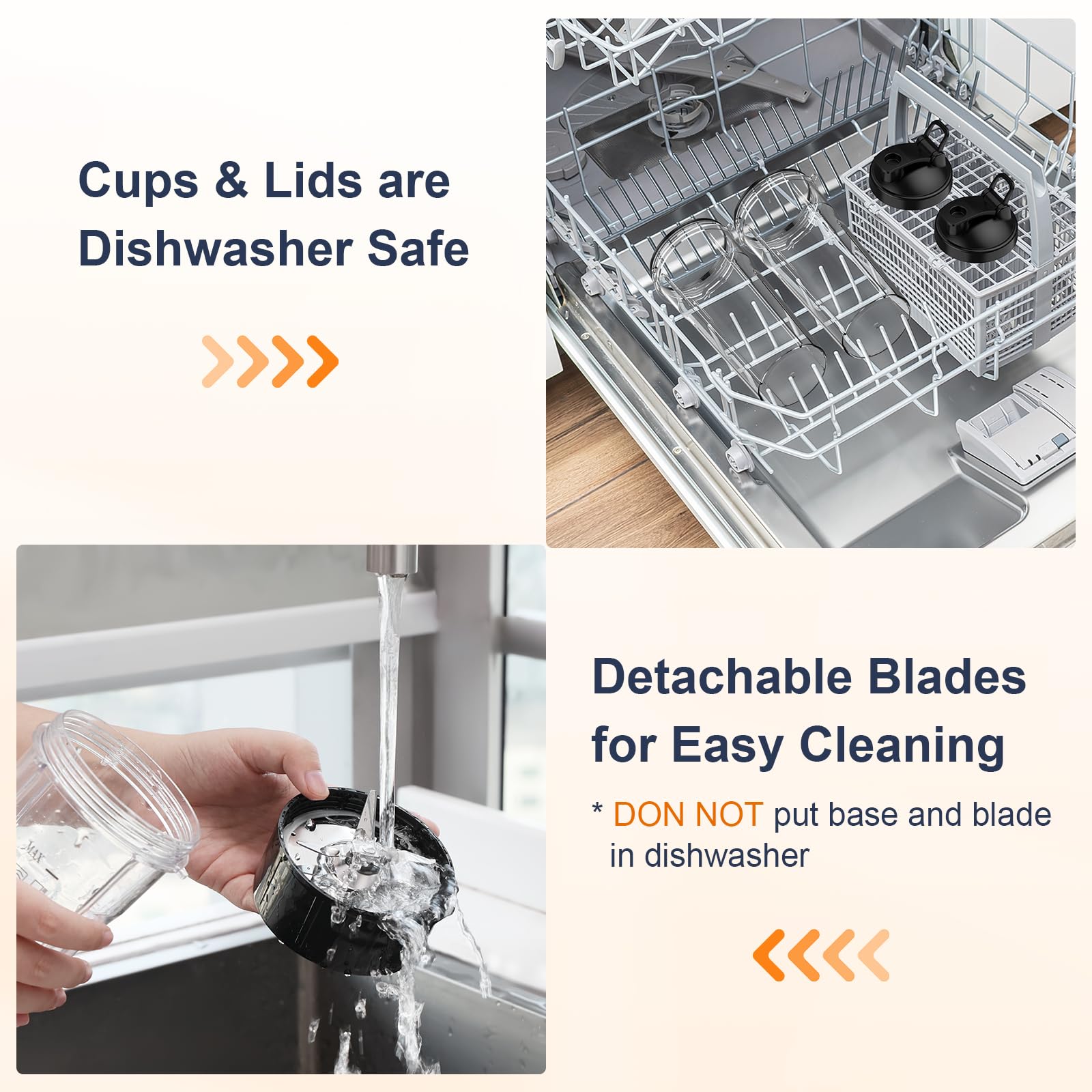 KOIOS Smoothie Blender dishwasher-safe parts for easy cleaning