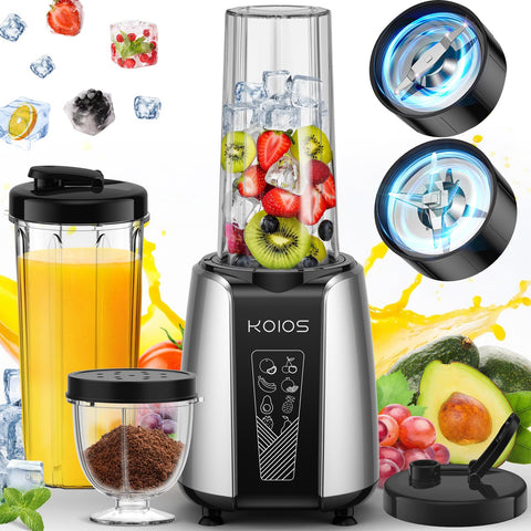 KOIOS Smoothie Blender motor base showing the powerful 1000W core for fast blending