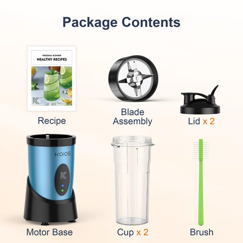 KOIOS Smoothie Blender recipe book included for quick ideas