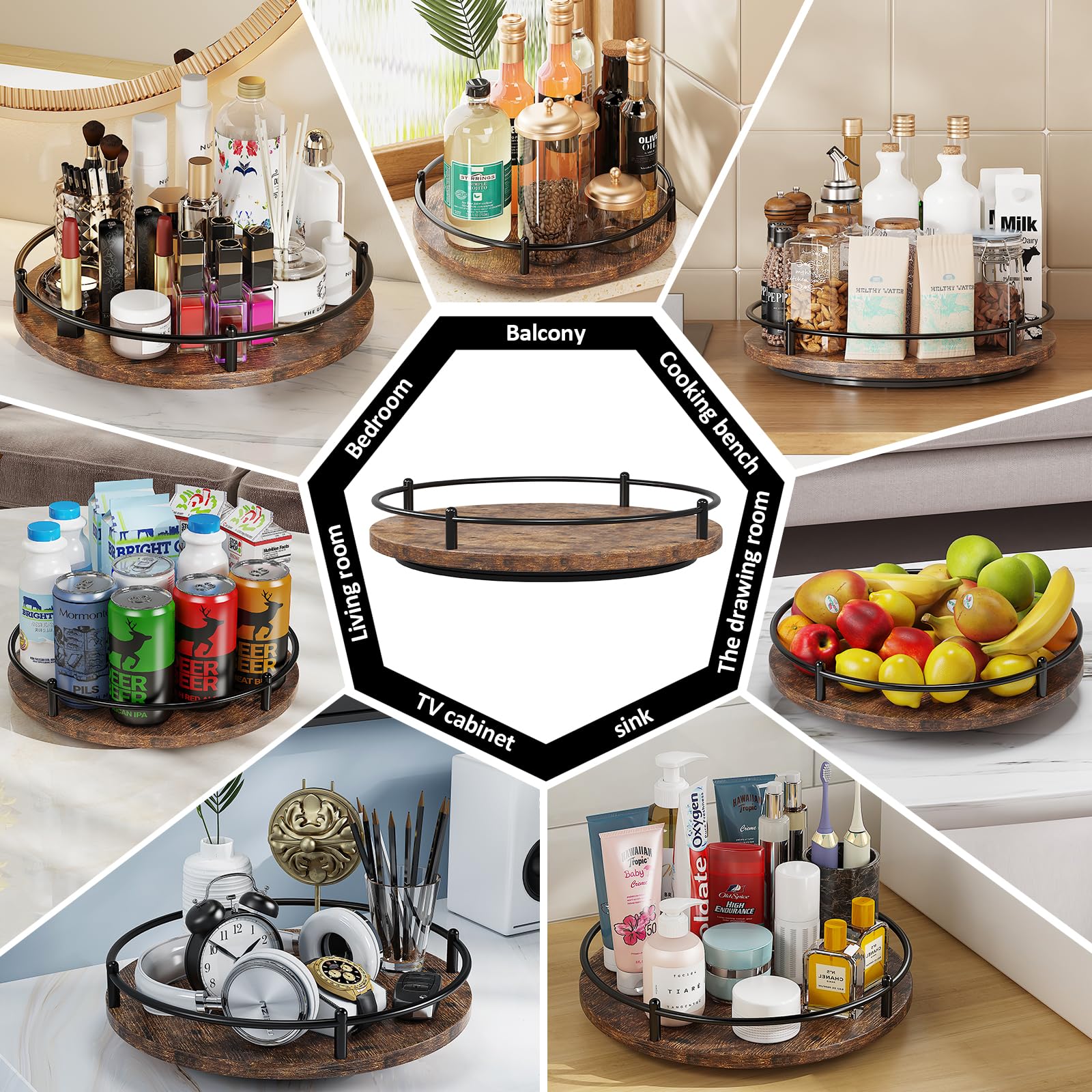 KOKSTOP Lazy Susan base features non-slip pads for stable rotation.