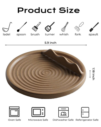 KOKUNKA ceramic spoon holder in action, easy to clean and dishwasher safe for daily use