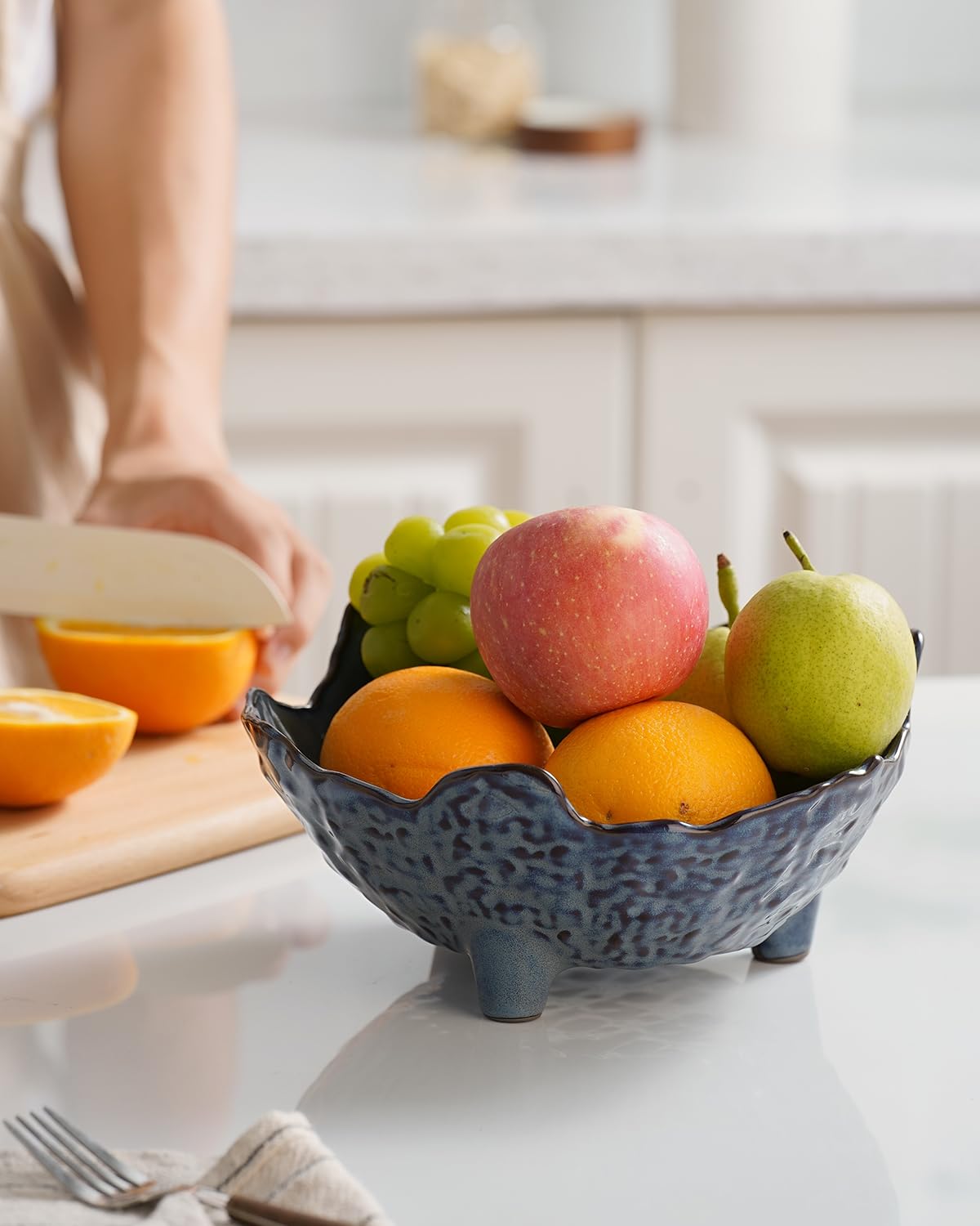 KOKUNKA pedestal bowl displays fruit and nuts in style