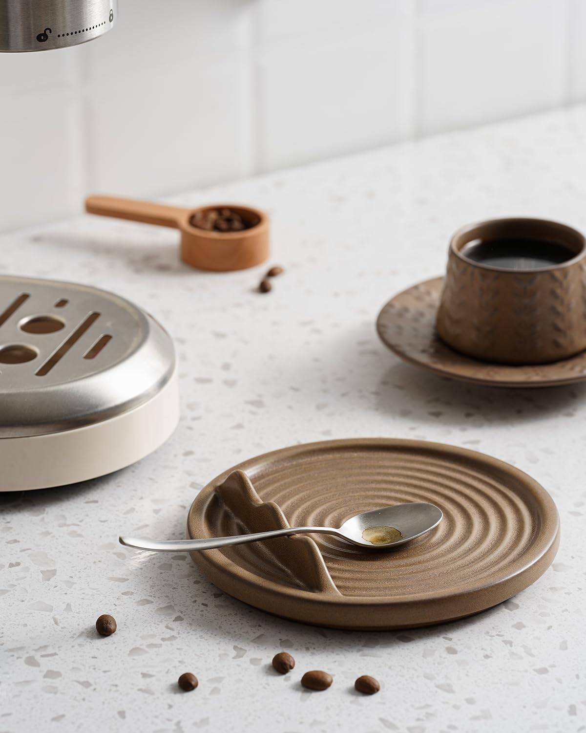 KOKUNKA multi-use spoon rest doubles as ring dish or teabag holder for small tasks