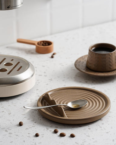 KOKUNKA multi-use spoon rest doubles as ring dish or teabag holder for small tasks