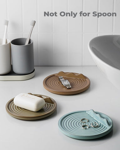 KOKUNKA spoon rest is multipurpose for tea bags jewelry or candles near the stove.