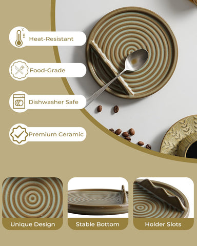 KOKUNKA glazed spoon rest cleans easily and resists staining