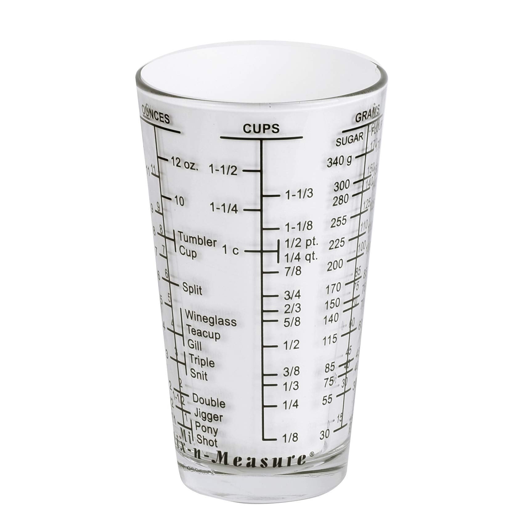 Kolder Mix N Measure Glass features permanent marks for reliable readings.