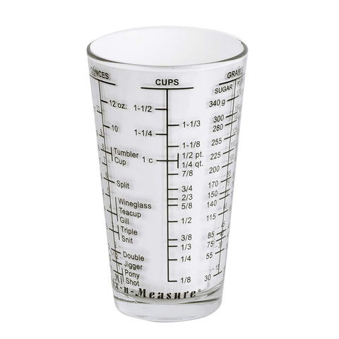 Kolder Mix N Measure Glass features permanent marks for reliable readings.