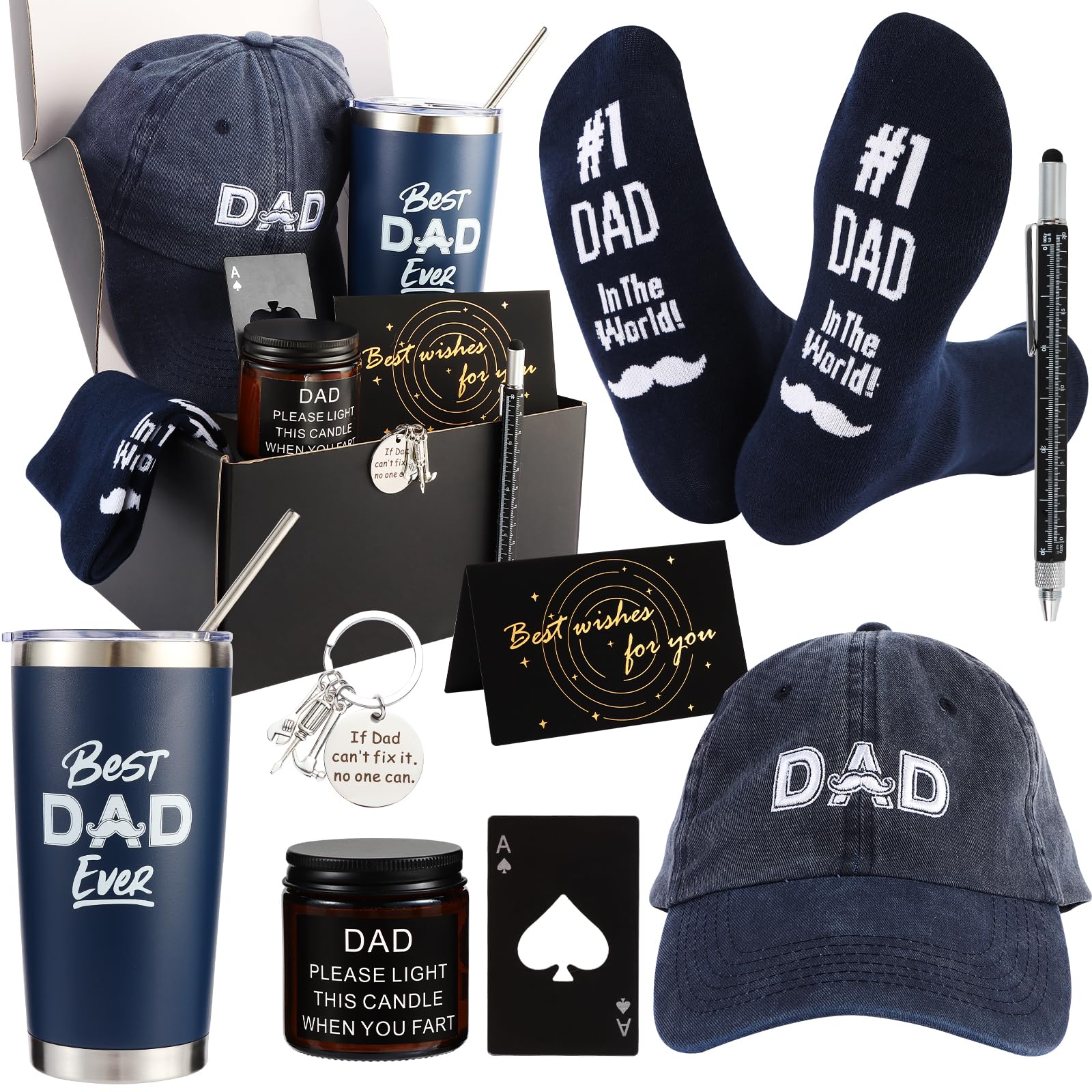 Kolewo4ever dad gift set tumbler keeps drinks hot or cold for on-the-go use