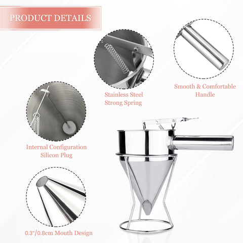 Kolibrox dishwasher-safe funnel for quick cleanup after baking.