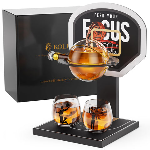 Kollea basketball decanter with stand for stylish entertaining and sharing
