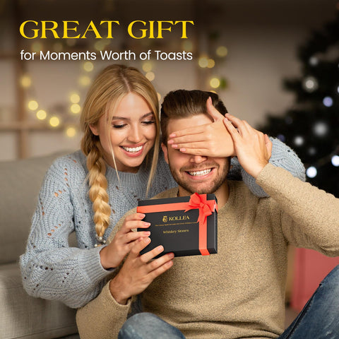 Kollea elegant gift box featuring whiskey stones for gifting.
