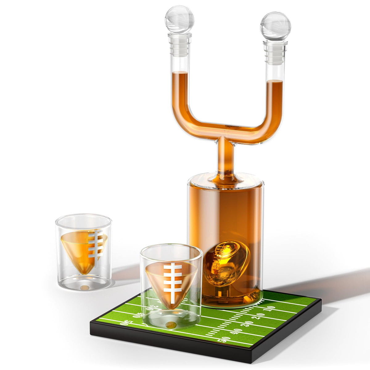 Kollea football decanter stand as a bold centerpiece for game night