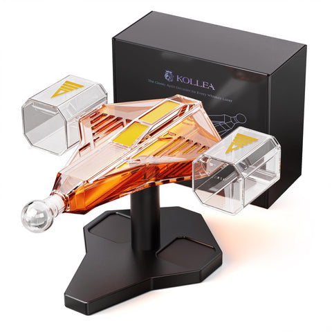 Kollea galaxy spaceship decanter for dramatic pours and stylish bar display.