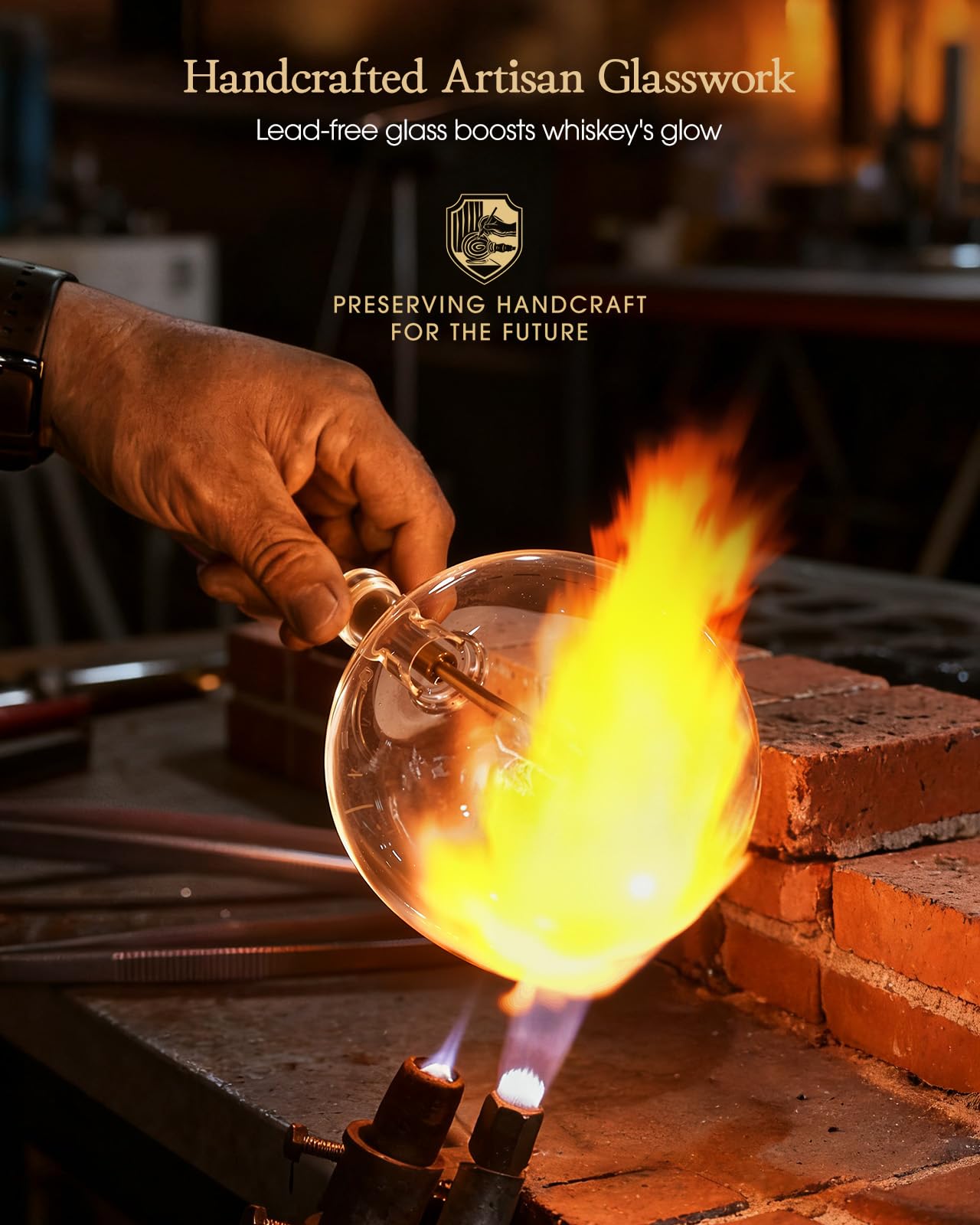 Kollea globe decanter shows map and rocket design as centerpiece