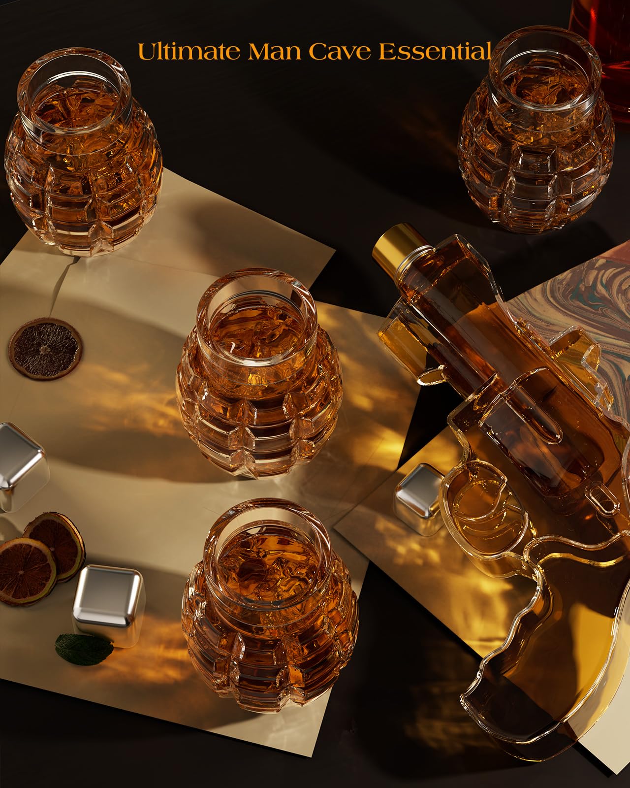 Kollea grenade glasses 200 ml capacity for whiskey or cocktails