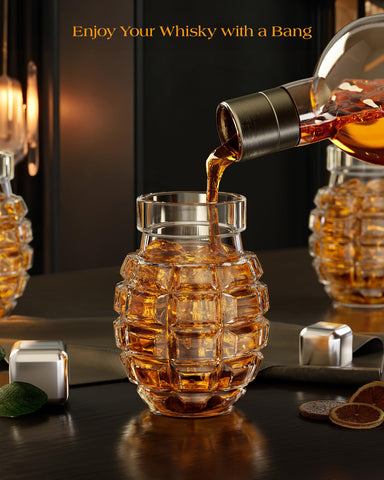 Kollea grenade glasses crystal-clear to showcase drink color