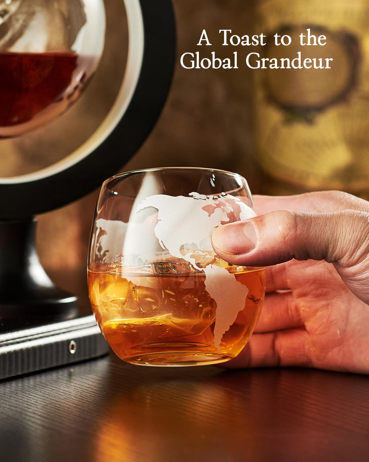 Kollea handheld globe decanter in use offers elegant presentation