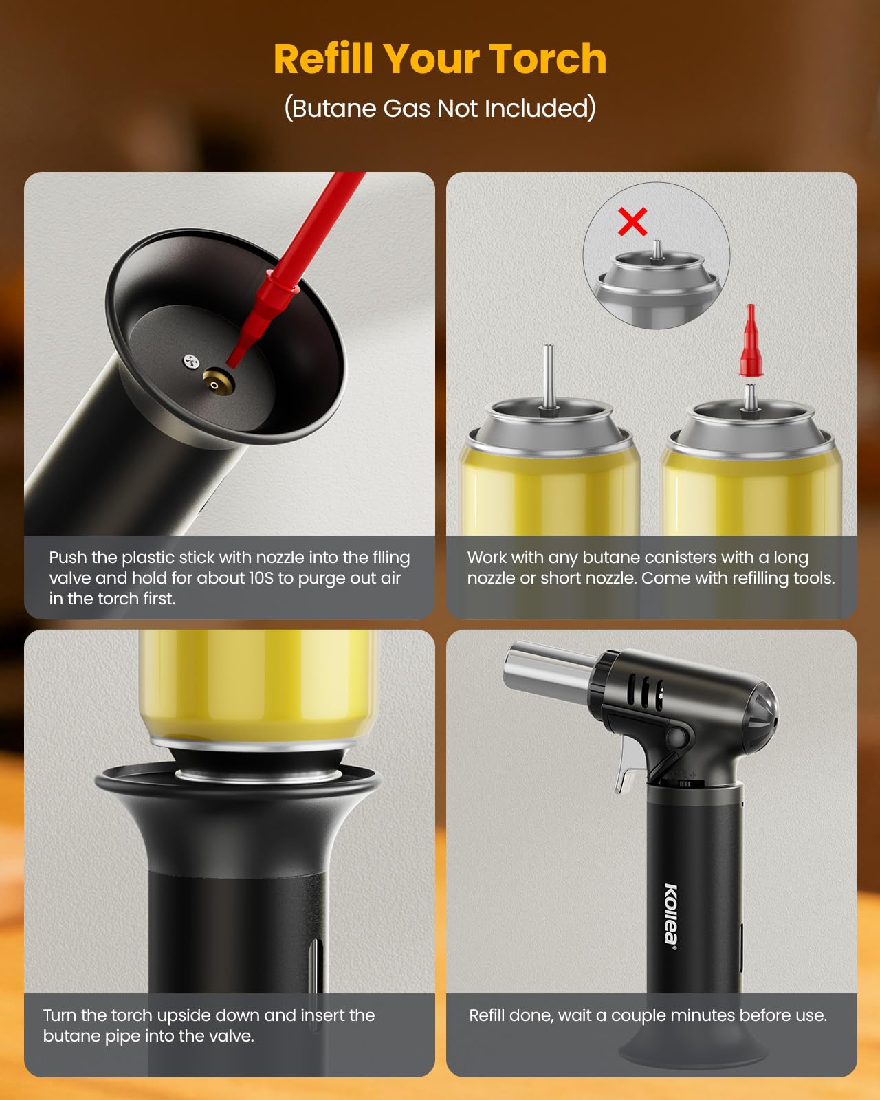 Kollea T907 red adapter extends nozzle for versatility.
