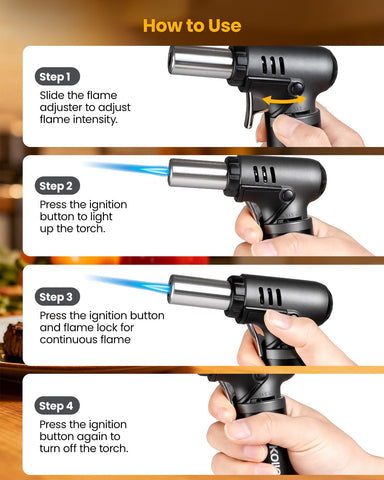 Kollea T907 wide base keeps the torch stable on a surface.