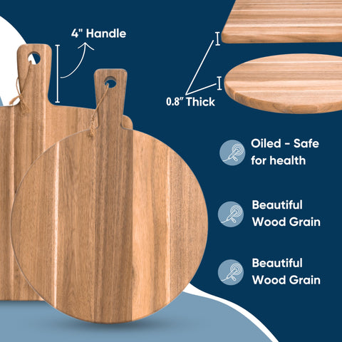 KOLWOVEN acacia wood charcuterie board displaying cheese and fruit