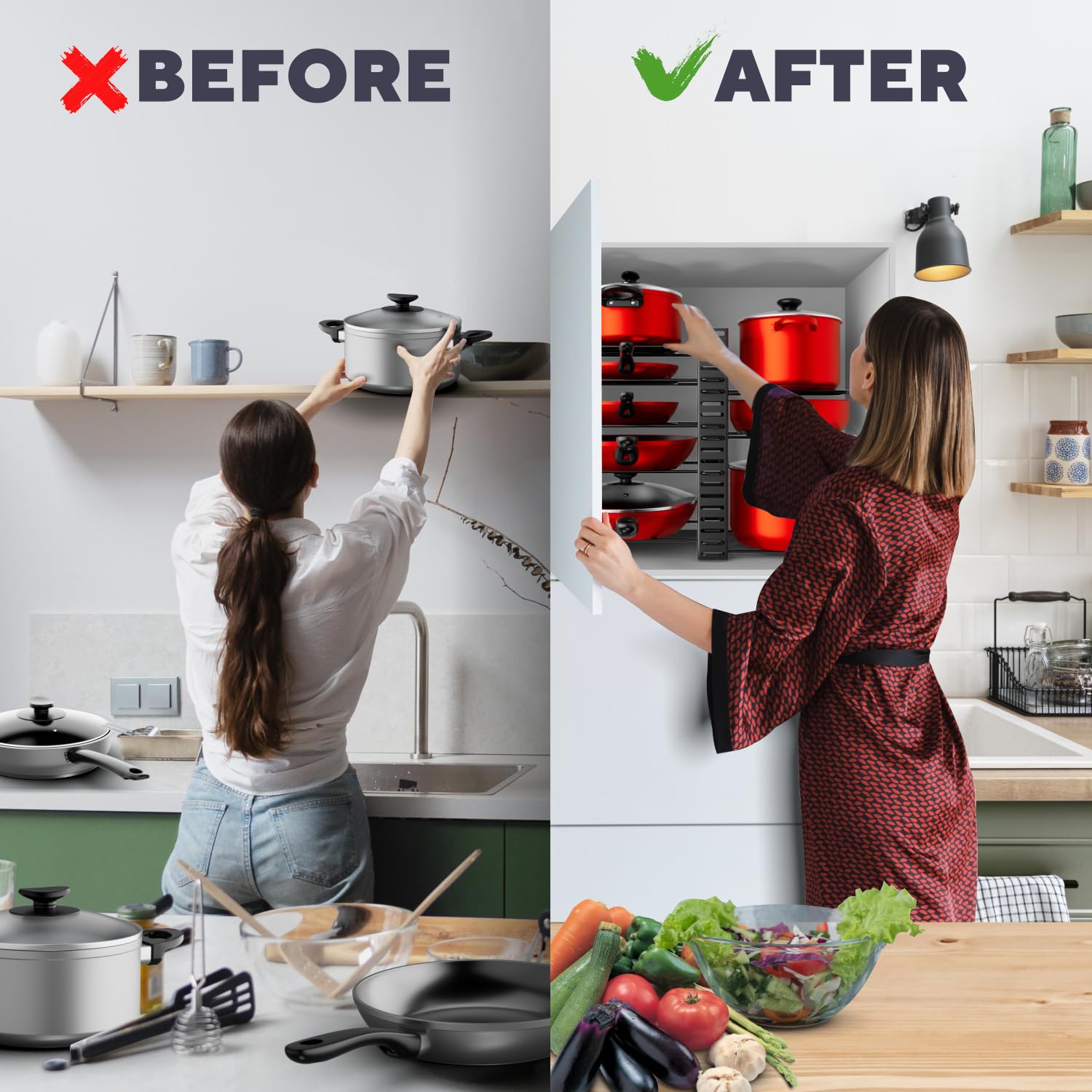 KOMFORA extended U-shape lid groove fits large and small lids.