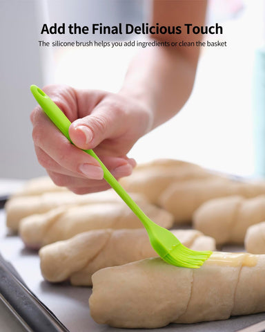 Komlyar silicone brush applies moisture or glaze across loaves