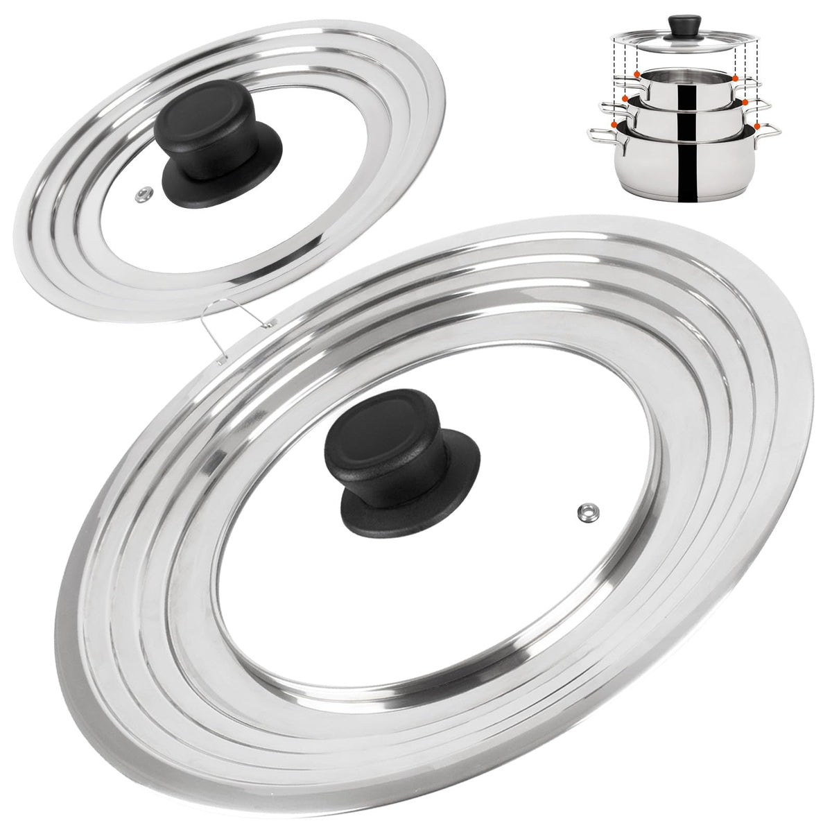 Komokeru universal lid glass-top for easy visibility while cooking