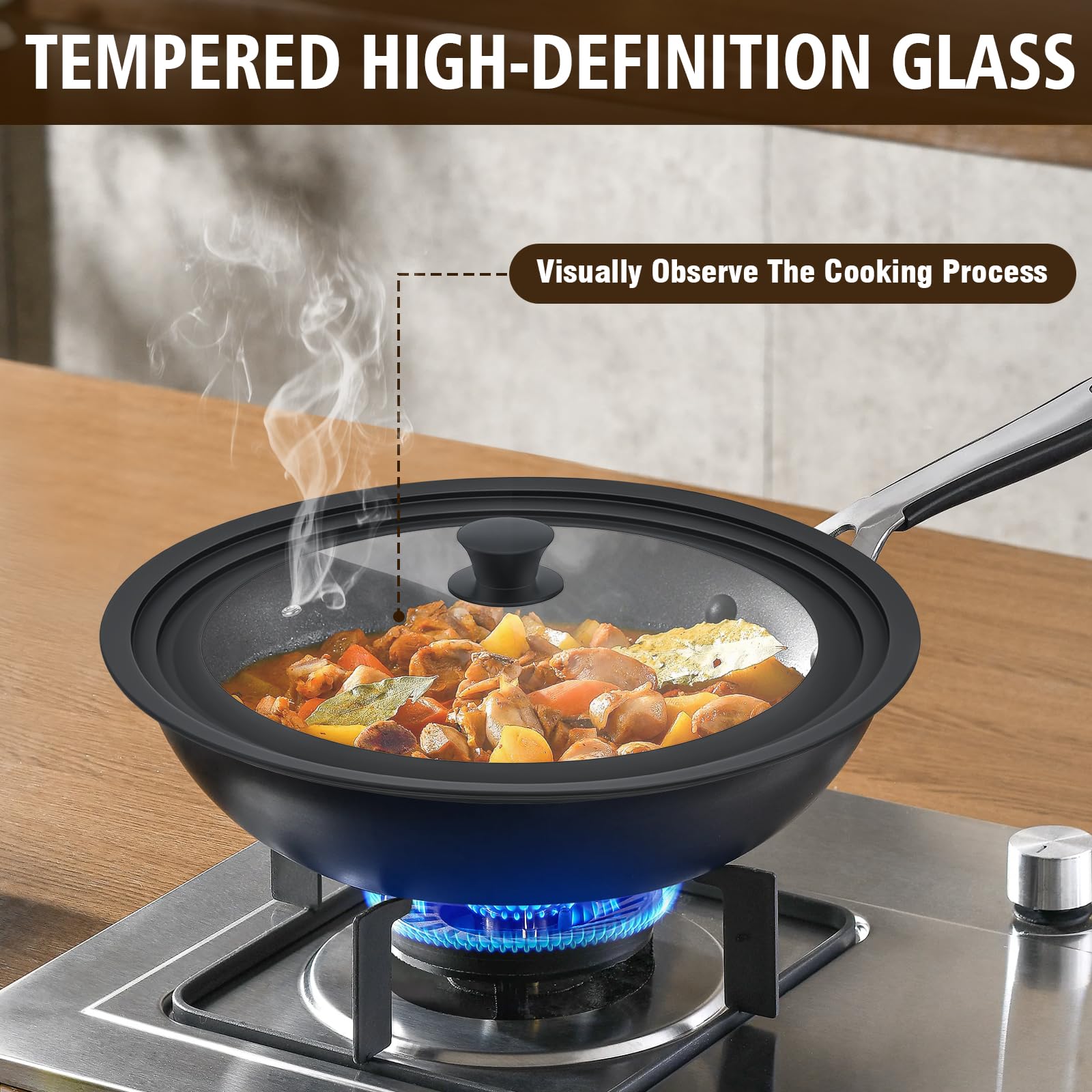 Komokeru tempered-glass-top provides clear visibility while cooking