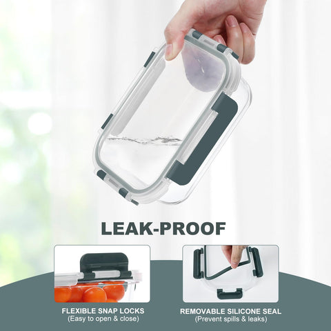 Airtight KOMUEE lids with silicone seal for leak protection and freshness