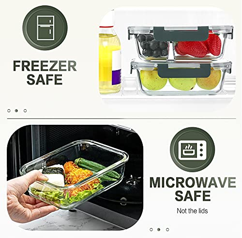 KOMUEE airtight snap-lock lids sealing freshness and preventing spills.