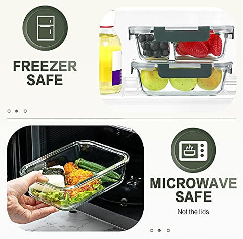 KOMUEE airtight snap-lock lids sealing freshness and preventing spills.