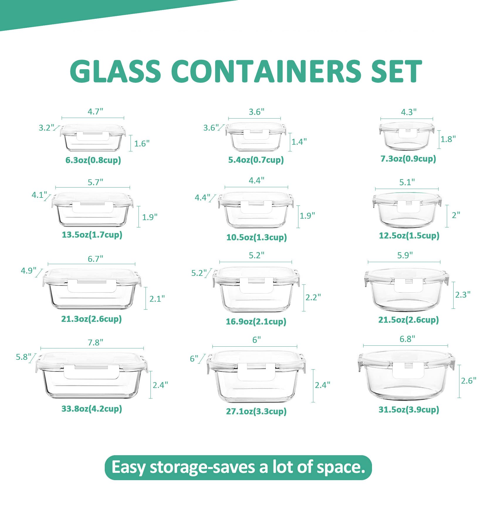 KOMUEE borosilicate glass close-up reveals sturdy interior for reheating and freezer storage.