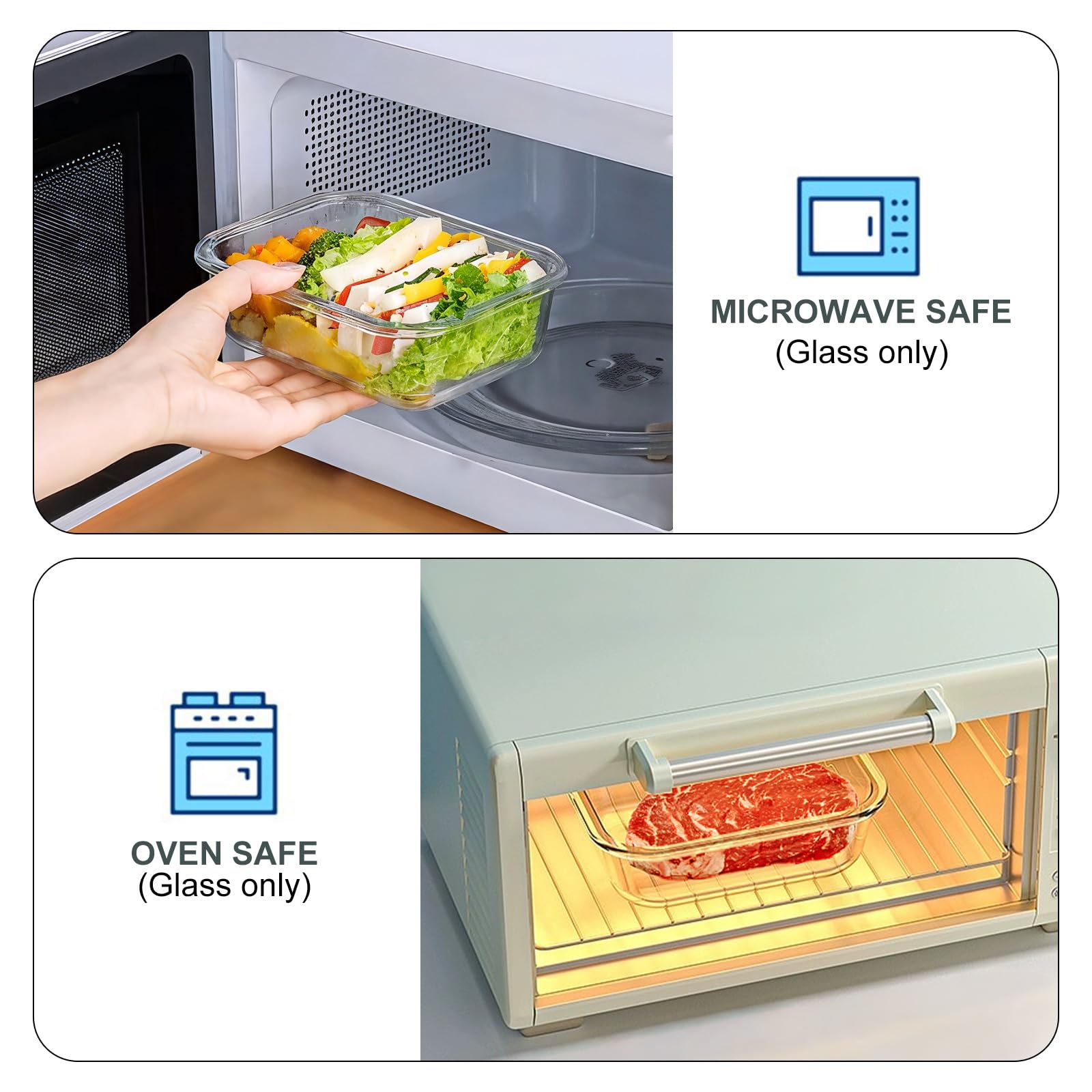 KOMUEE borosilicate glass safe for microwave heating and cold storage