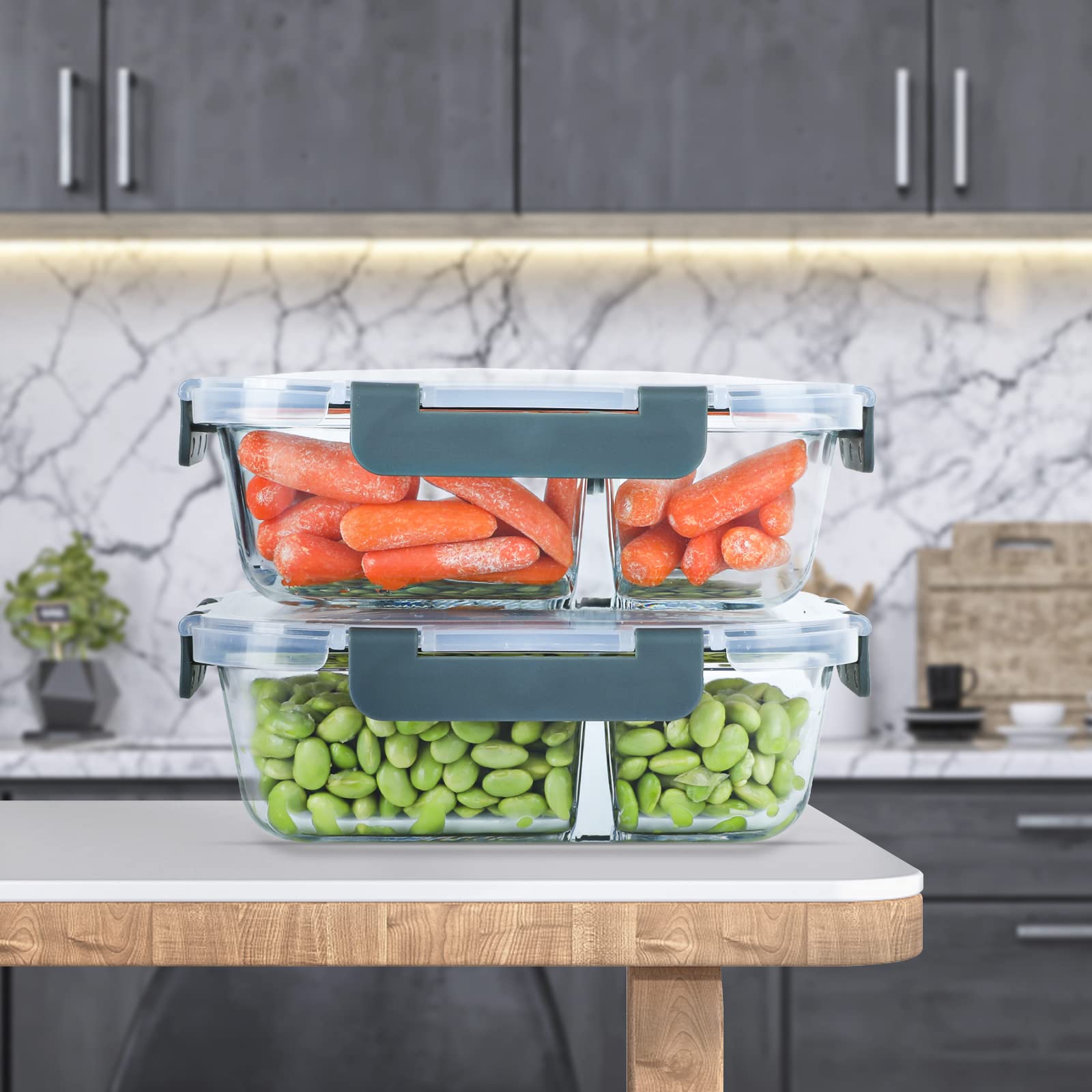 KOMUEE dishwasher-safe glass containers simplify post-meal cleanup.