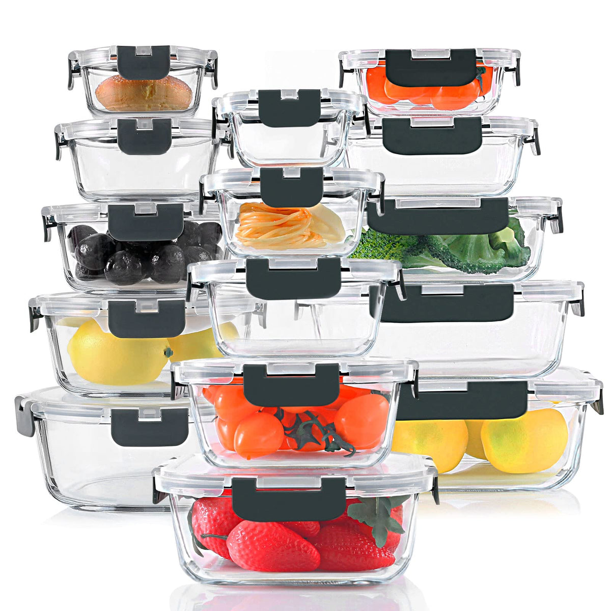 KOMUEE glass food storage containers with lids keep meals fresh and organized.