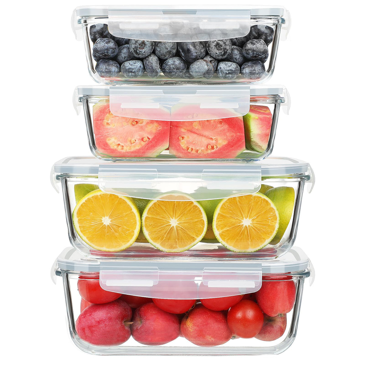KOMUEE 63oz glass container for full meals with clear visibility