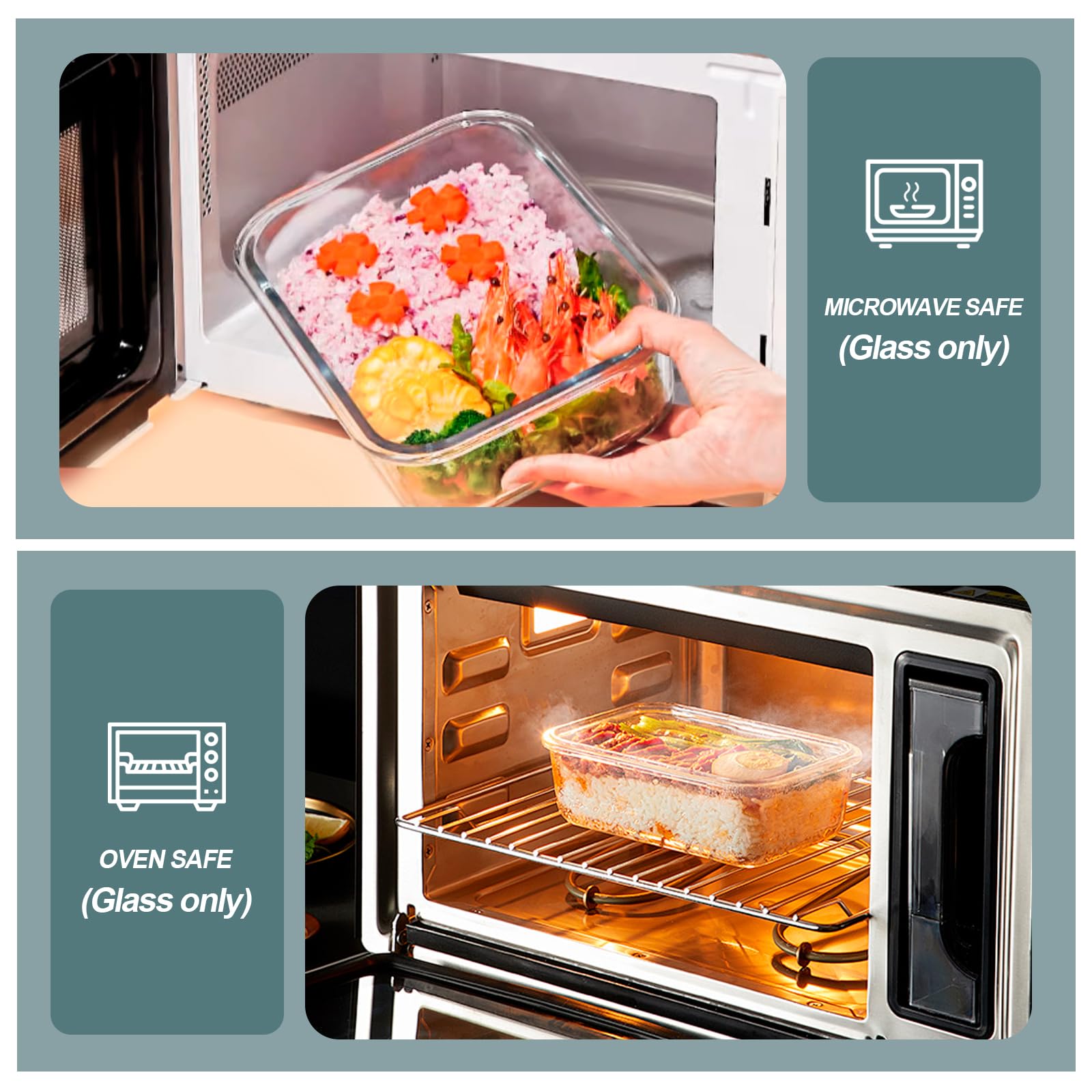 Safe in microwave, oven, and freezer for flexible meal prep with KOMUEE.