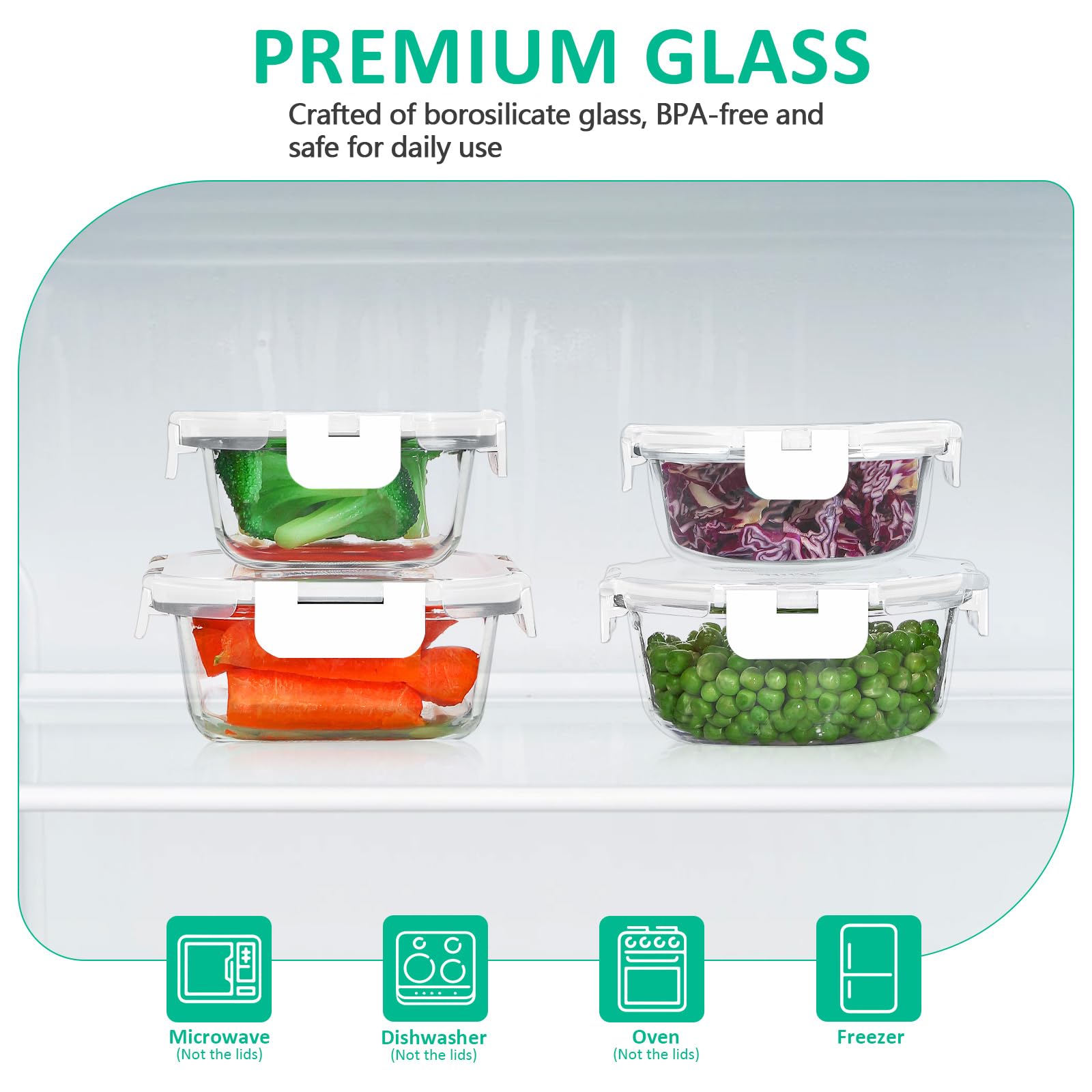 KOMUEE stackable design fits neatly in your fridge, saving space and keeping contents organized.