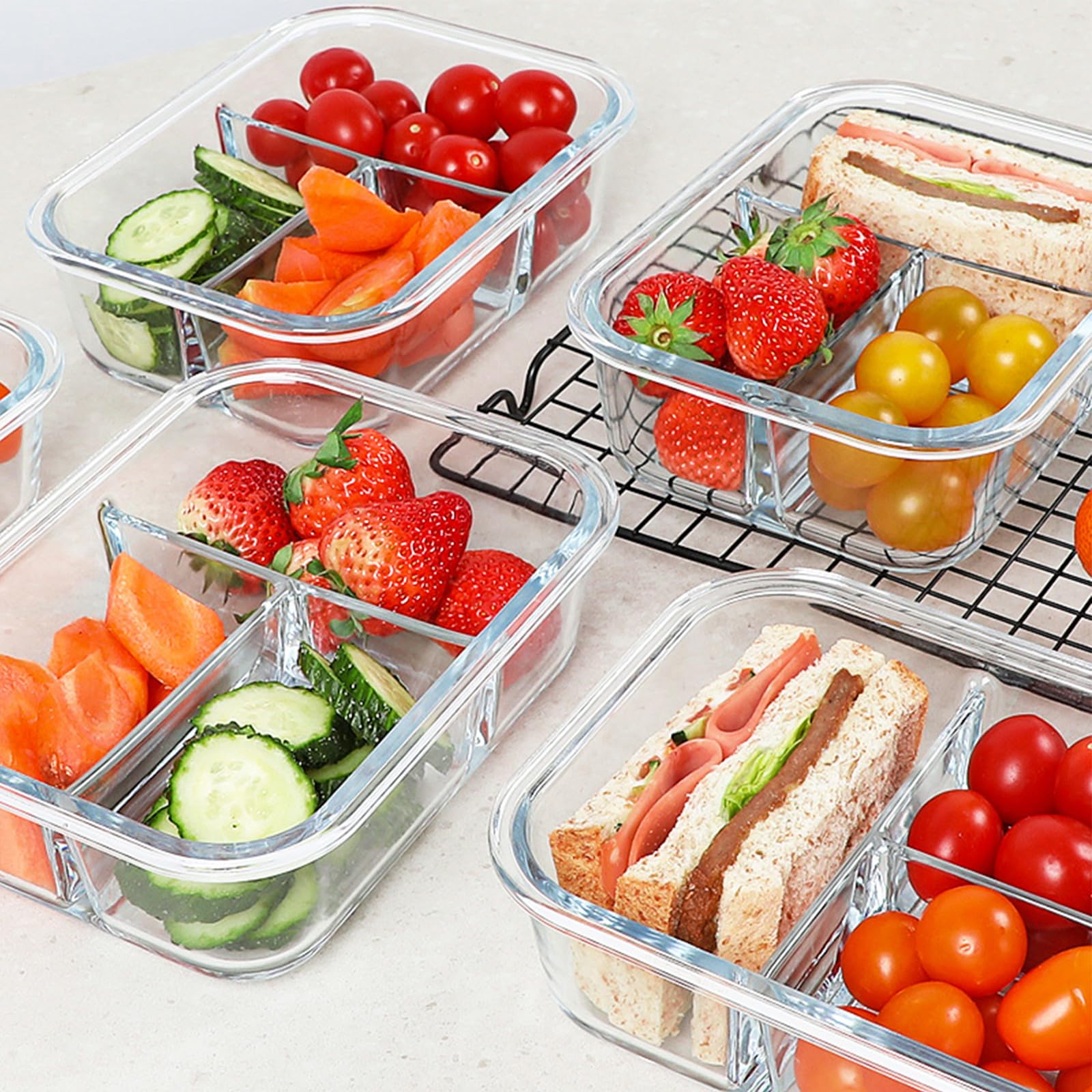 KOMUEE stackable fridge storage for space-saving meal prep