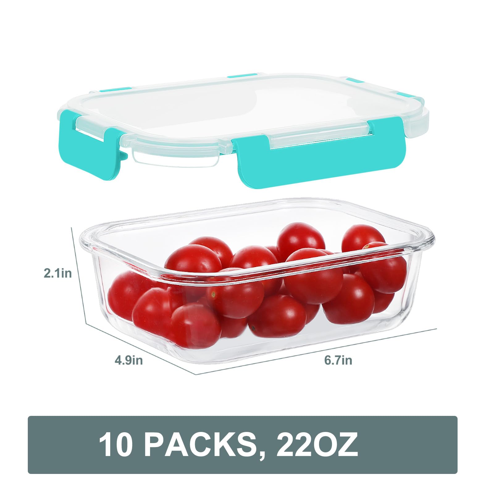 KOMUEE stackable glass food storage unit for compact fridge organization