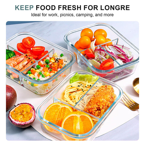 KOMUEE top-rack dishwasher-safe glass containers for easy cleaning
