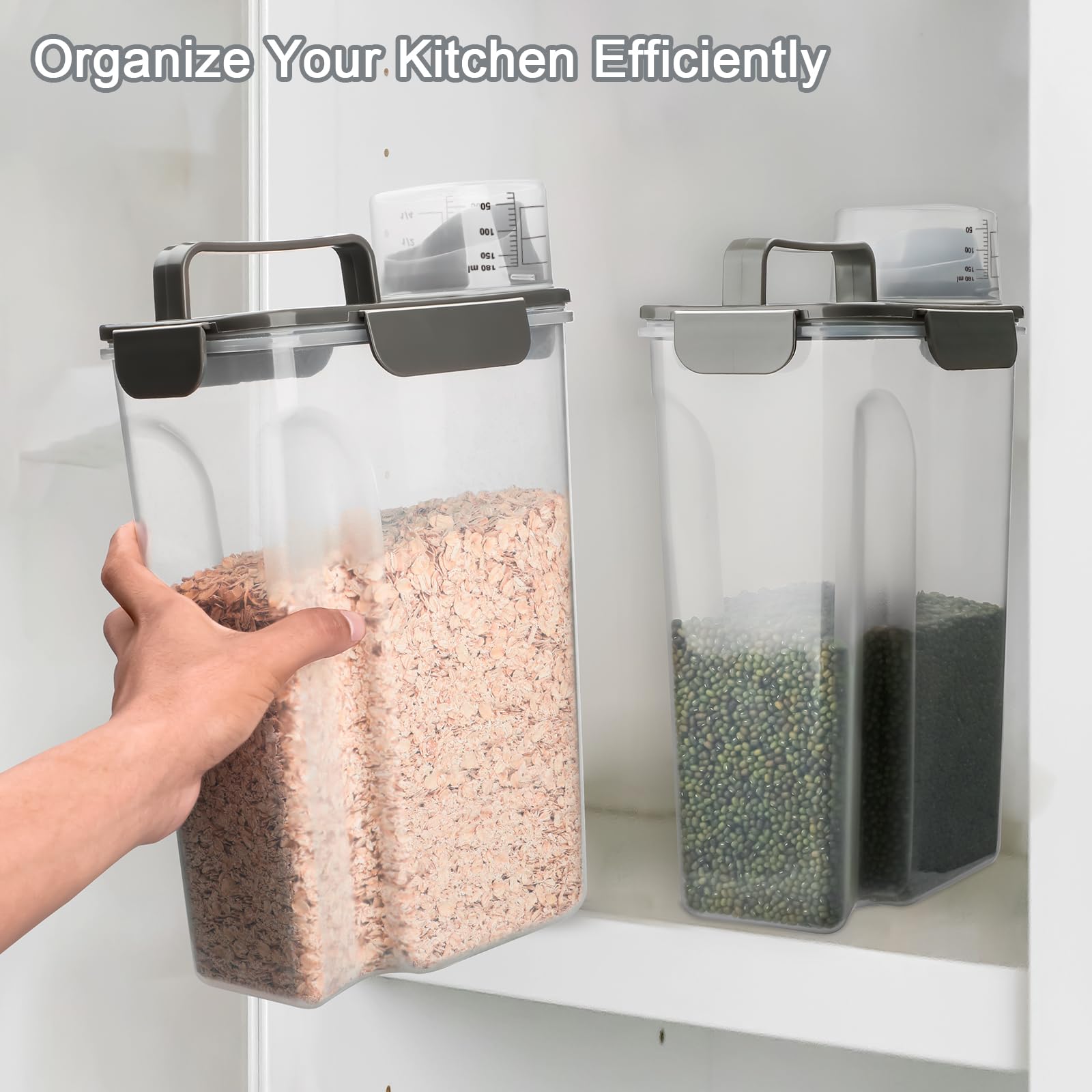Komzon multi-purpose dry food storage for rice, snacks, and more.