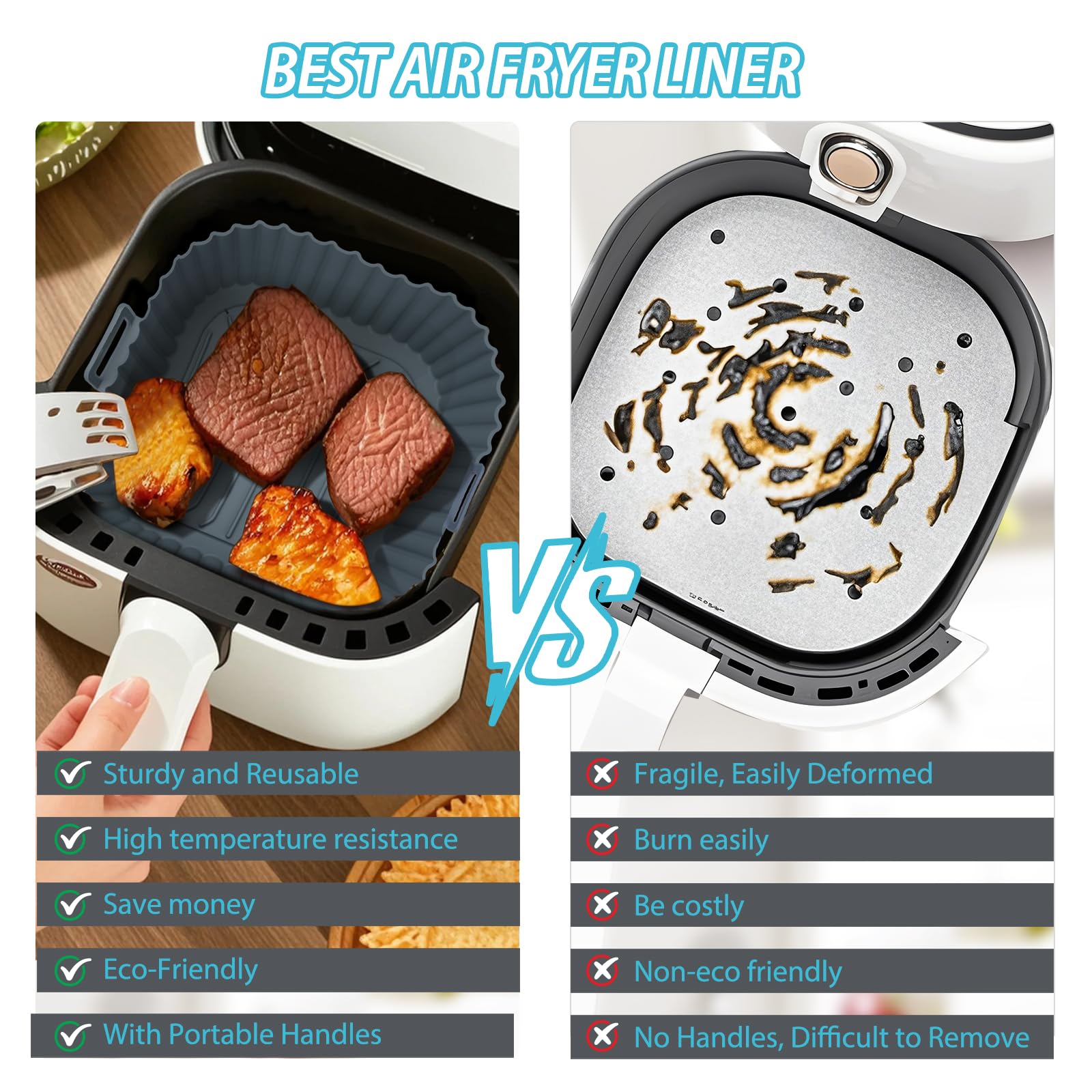 Komzon reusable liner shown suitable for microwave or oven use.