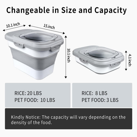 Komzon collapsible rice container shown folded to save space.