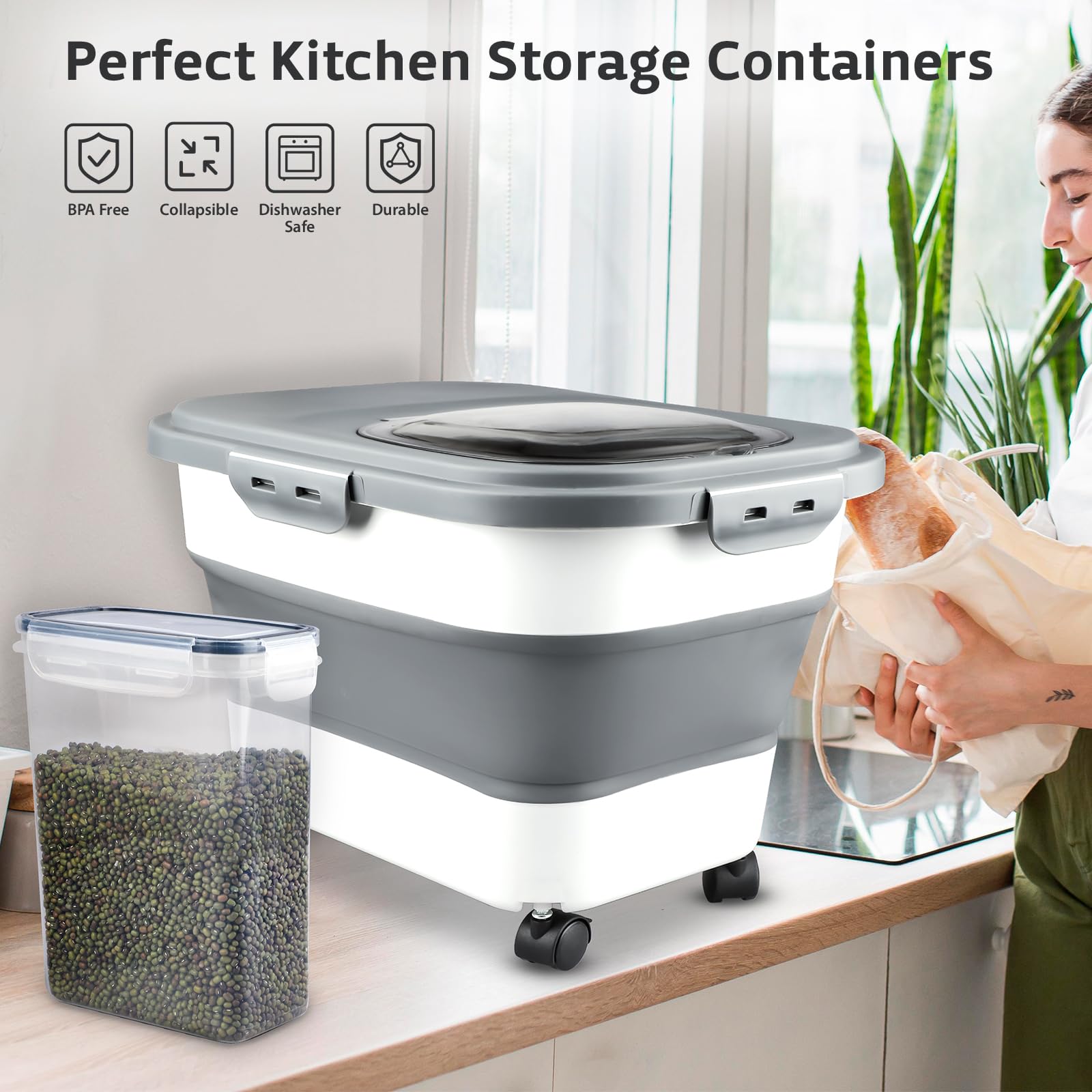 Komzon container featuring a magnetic clear hatch for quick access.