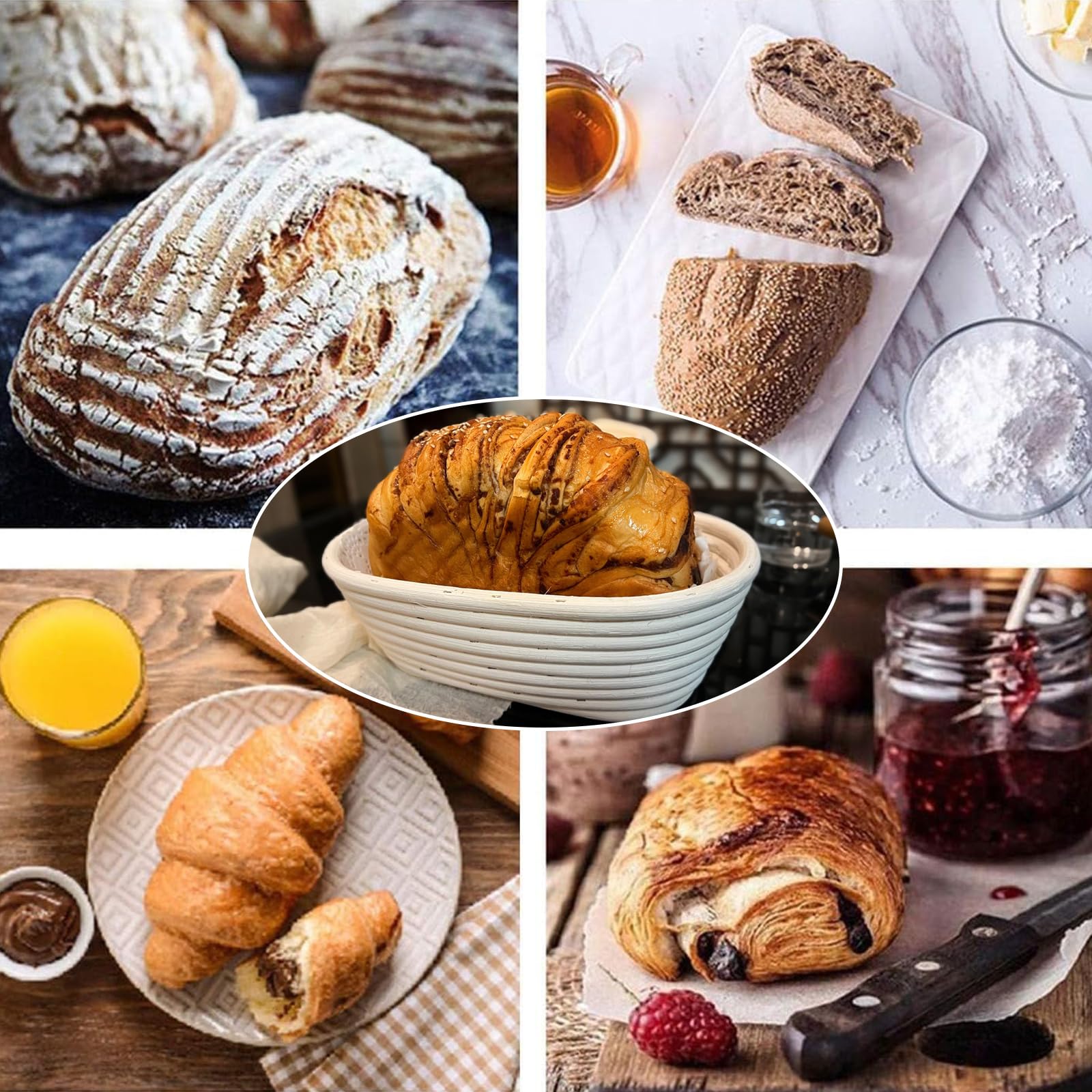 KONGDY banneton for crunchy loaves with breathable rattan and minimal flour.