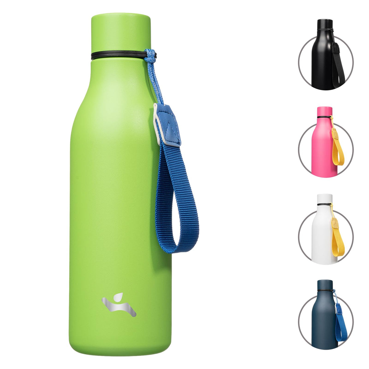 Konokyo 18oz insulated bottle in green keeps drinks cold or hot on the go.